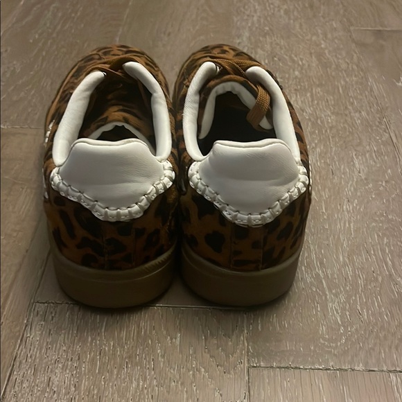 Leopard Print Sneakers with White Details and stitch detail, rubber sole - Picture 3 of 9
